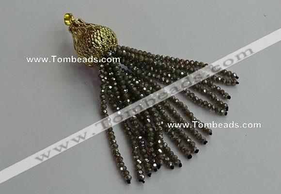 CGP673 2*3mm faceted rondelle handmade chinese crystal tassel pendants