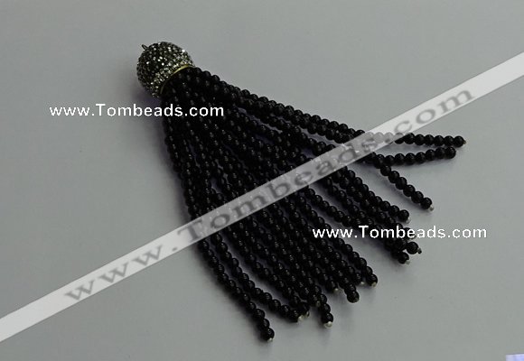 CGP680 3mm round handmade glass beaded tassel pendants wholesale