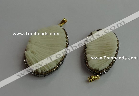 CGP703 30*45mm - 35*55mm freeform coral pendants wholesale