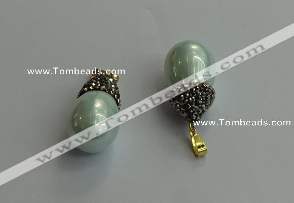 CGP716 15*25mm - 15*30mm teardrop shell pearl pendants wholesale