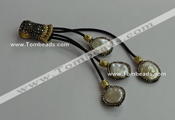 CGP722 16*18mm freeform pearl tassel pendants wholesale