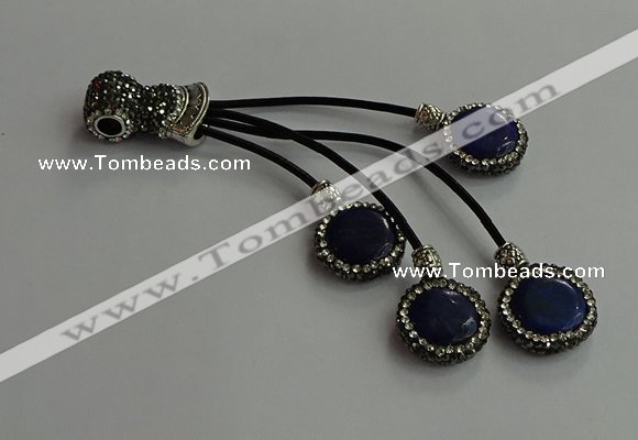 CGP726 16mm - 18mm coin lapis lazuli tassel pendants wholesale