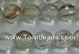 CGQ24 15.5 inches 8mm faceted round gold sand quartz beads