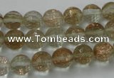 CGQ25 15.5 inches 10mm faceted round gold sand quartz beads