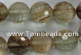 CGQ28 15.5 inches 16mm faceted round gold sand quartz beads