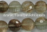 CGQ29 15.5 inches 18mm faceted round gold sand quartz beads