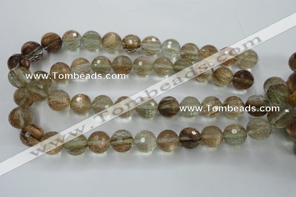 CGQ30 15.5 inches 20mm faceted round gold sand quartz beads