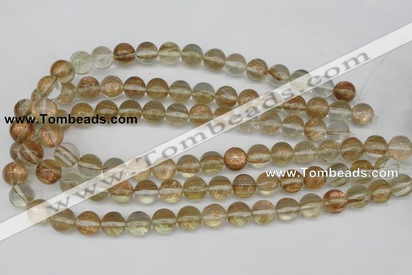 CGQ52 15.5 inches 10mm round gold sand quartz beads wholesale