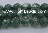 CGQ521 15.5 inches 6mm faceted round imitation green phantom quartz beads