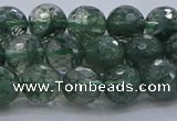 CGQ522 15.5 inches 8mm faceted round imitation green phantom quartz beads