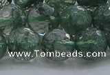 CGQ524 15.5 inches 12mm faceted round imitation green phantom quartz beads