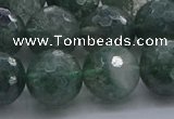 CGQ525 15.5 inches 14mm faceted round imitation green phantom quartz beads