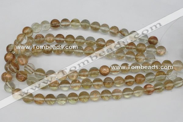 CGQ60 15.5 inches 8mm round gold sand quartz beads wholesale