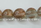 CGQ61 15.5 inches 14mm round gold sand quartz beads wholesale