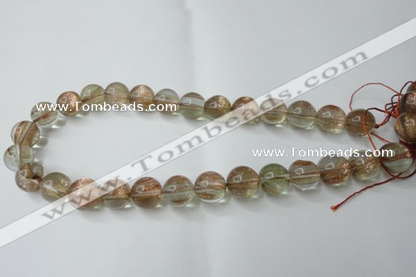 CGQ61 15.5 inches 14mm round gold sand quartz beads wholesale