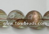 CGQ63 15.5 inches 18mm round gold sand quartz beads wholesale