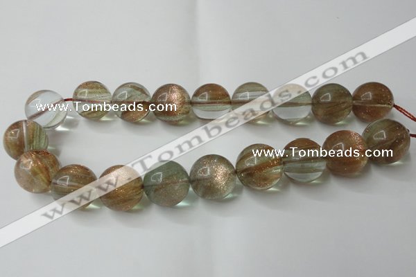 CGQ63 15.5 inches 18mm round gold sand quartz beads wholesale