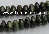 CGR05 16 inches 6*12mm rondelle green rain forest stone beads wholesale