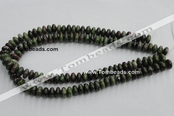 CGR05 16 inches 6*12mm rondelle green rain forest stone beads wholesale