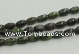 CGR06 16 inches 4*6mm rice green rain forest stone beads wholesale