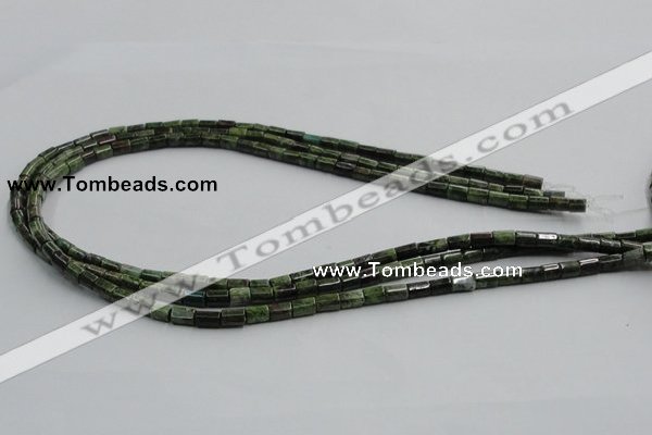 CGR07 16 inches 4*6mm cylinder green rain forest stone beads wholesale