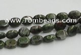 CGR10 16 inches 6*8mm oval green rain forest stone beads wholesale