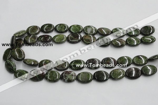 CGR11 16 inches 15*20mm oval green rain forest stone beads wholesale