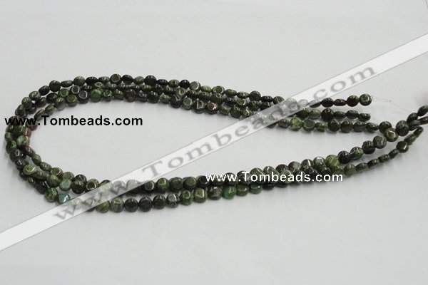 CGR14 16 inches 6mm flat round green rain forest stone beads wholesale