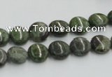 CGR15 16 inches 10mm flat round green rain forest stone beads wholesale