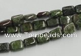 CGR17 16 inches 6*8mm rectangle green rain forest stone beads wholesale