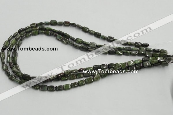 CGR17 16 inches 6*8mm rectangle green rain forest stone beads wholesale