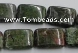 CGR18 16 inches 15*20mm rectangle green rain forest stone beads wholesale