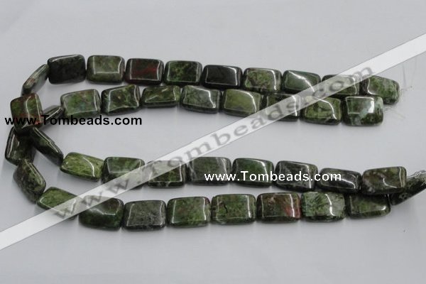 CGR18 16 inches 15*20mm rectangle green rain forest stone beads wholesale