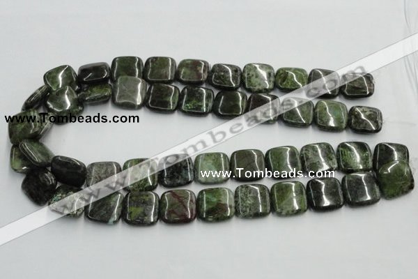 CGR19 16 inches 18*18mm square green rain forest stone beads wholesale