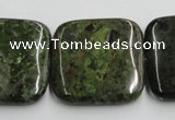 CGR20 16 inches 30*30mm square green rain forest stone beads wholesale