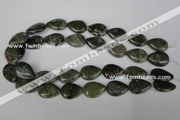 CGR25 15.5 inches 18*25mm flat teardrop green rain forest stone beads