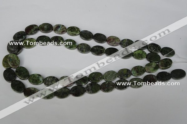 CGR26 15.5 inches 12*16mm oval green rain forest stone beads