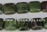 CGR33 15.5 inches 14*14mm square green rain forest stone beads