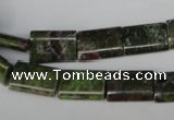 CGR35 15.5 inches 10*14mm flat tube green rain forest stone beads