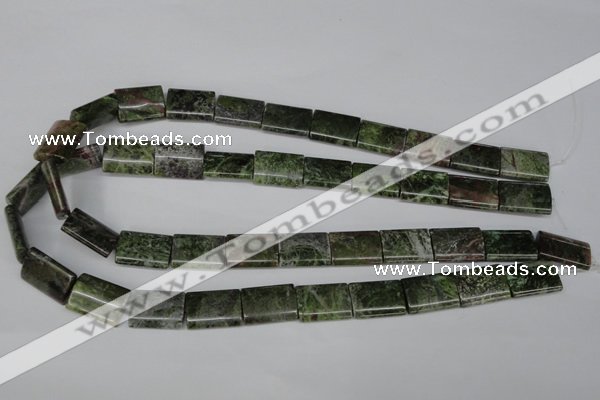 CGR36 15.5 inches 13*18mm flat tube green rain forest stone beads