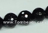 CGS109 15.5 inches 16mm faceted round blue goldstone beads wholesale