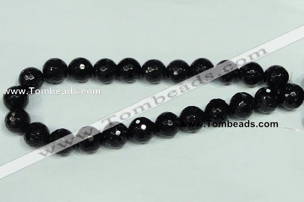 CGS109 15.5 inches 16mm faceted round blue goldstone beads wholesale