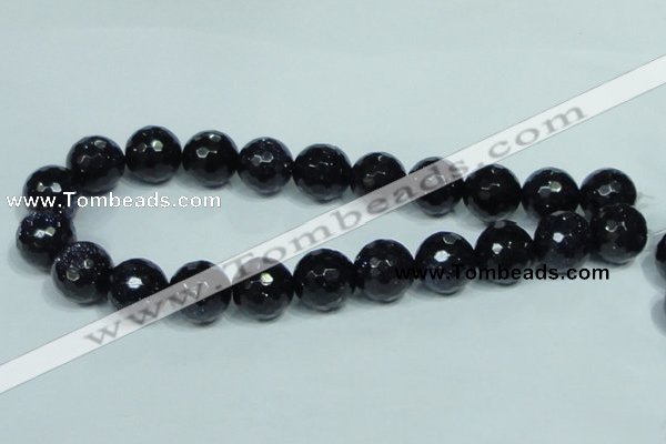 CGS110 15.5 inches 18mm faceted round blue goldstone beads wholesale