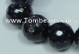 CGS111 15.5 inches 20mm faceted round blue goldstone beads wholesale