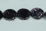 CGS122 15.5 inches 15mm flat round blue goldstone beads wholesale