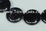 CGS123 15.5 inches 20mm flat round blue goldstone beads wholesale