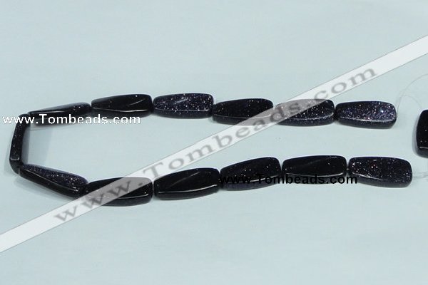 CGS133 15.5 inches 15*30mm twisted rectangle blue goldstone beads wholesale