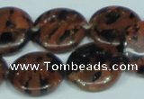 CGS210 15.5 inches 20mm flat round blue & brown goldstone beads wholesale