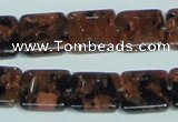 CGS215 15.5 inches 14*14mm square blue & brown goldstone beads wholesale