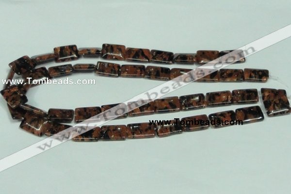 CGS217 15.5 inches 13*18mm rectangle blue & brown goldstone beads